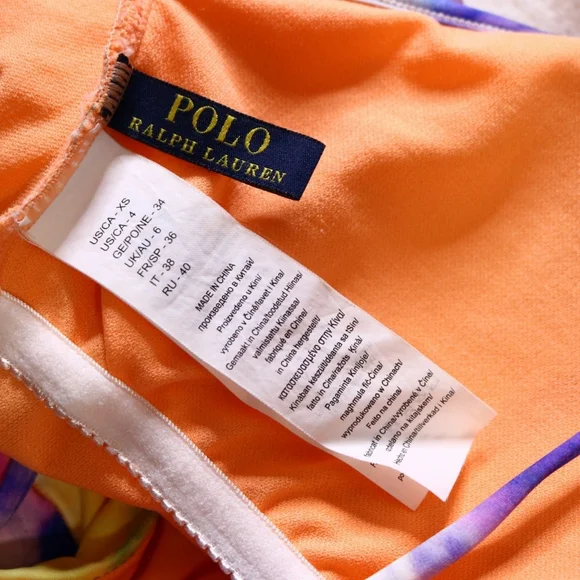 Ralph Lauren Tie Dye Back Lace One Piece Swimsuit, XS - Picture 5 of 5